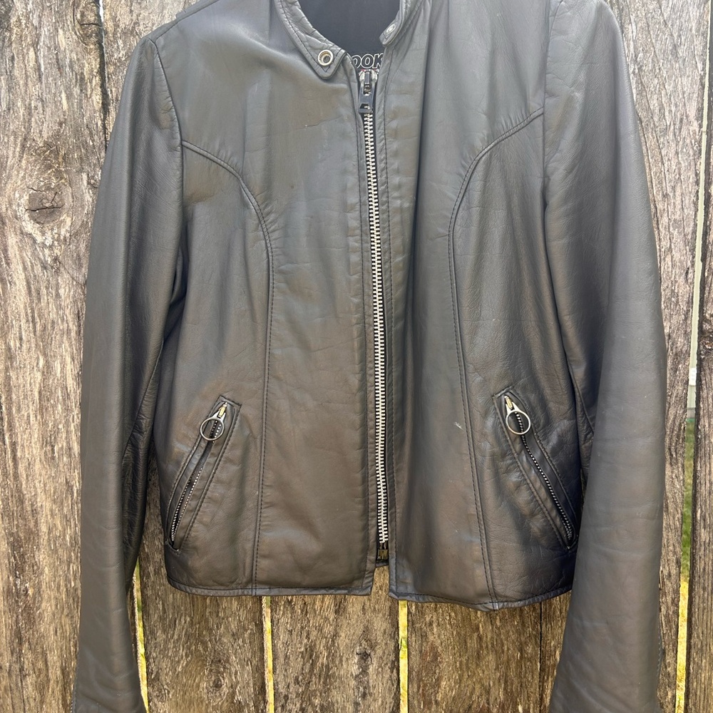 Women's Brooks‎ Gray Leather Jacket